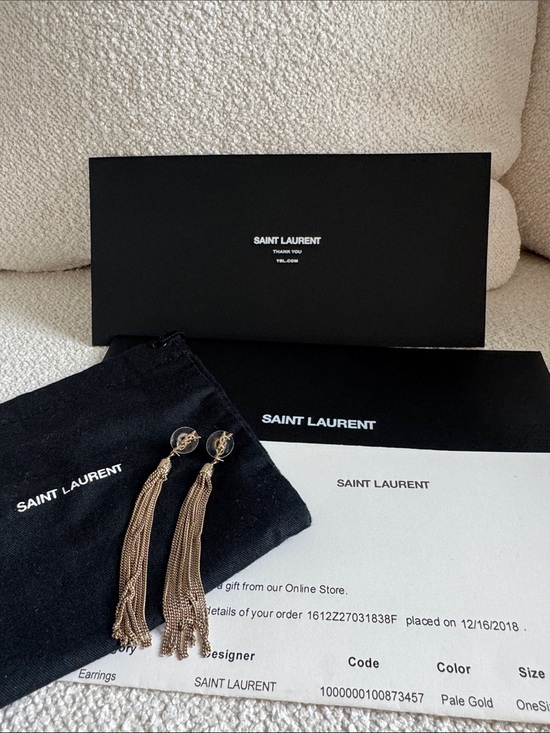 Yves Saint Laurent Jewelry - Saint Laurent (YSL) Tassel Earrings – Gold Tone